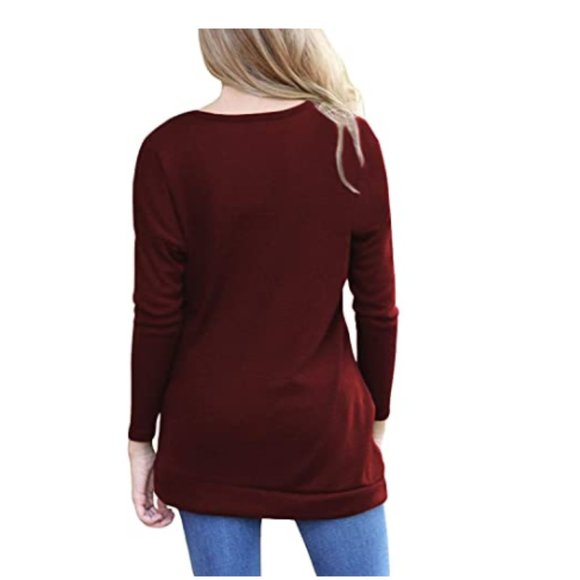 Casual Long Sleeve Tunic Tops Fall Tshirt Blouses
